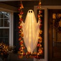 Halloween Ghost Swing Decor, Lighted Hanging Porch Decoration for Halloween Lovers, 3 Sizes
