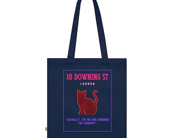 10 Downing St Cat-tygväska | London, neon retro politisk humor