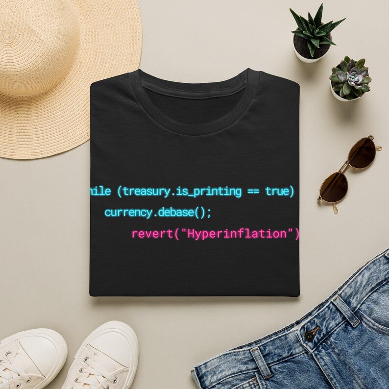 Javascript Loop Inflation Tee, Macroeconomics Programmer Streetwear, Hyperinflation Coding, Software Engineer Gift, Finance Tech Boxy Top image 2
