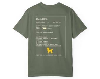 T-shirt met afbeelding van een geheim transcript | Grafische weergave van een geheim document, retro data-opdruk