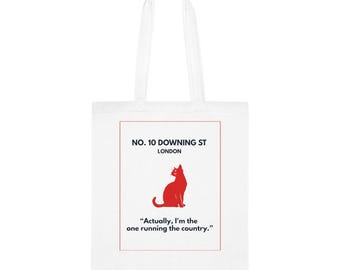 Team Larry No. 10 Downing St Londen Kattentas | Illustratie van een rode kat, citaat
