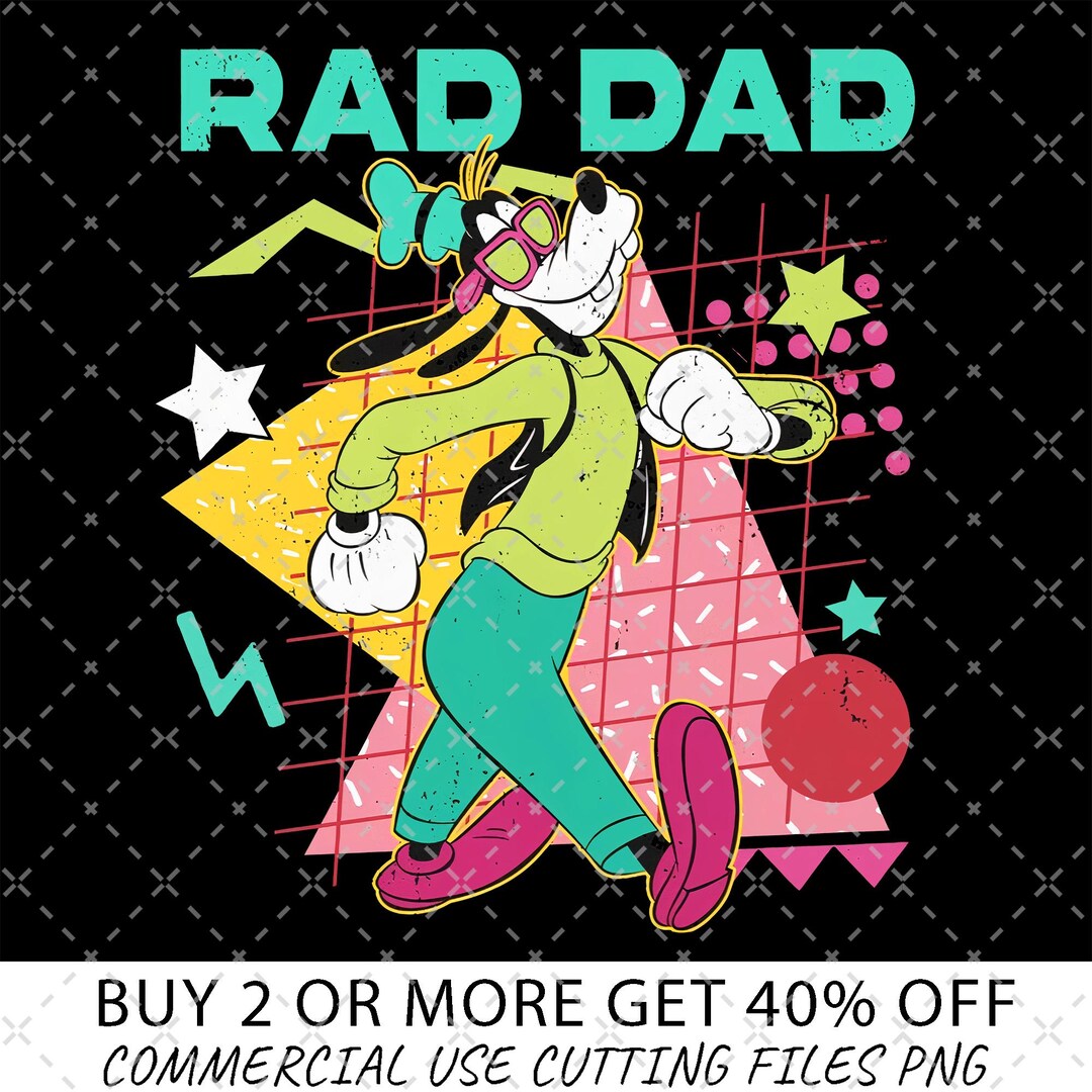 Retro 90s Goofy Rad Dad PNG, Disney Dad Father's Day Gift ,funny Daddy — free download