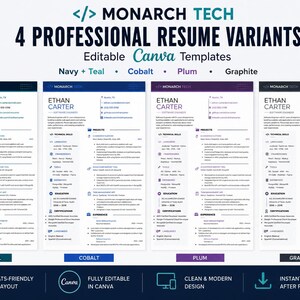 Szablon CV inżyniera oprogramowania | CV techniczne przyjazne dla ATS | Edytowalne CV Canva | CV programisty oprogramowania | Profesjonalne CV IT