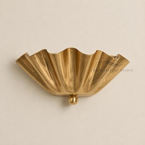 Handmade Brass Half Flower Sconce – Mid-Century Modern Wall Light Fixture