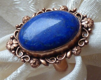 Antique Aqua Terra Jasper Cabochon gemstone ring ring size 6 large natural stone