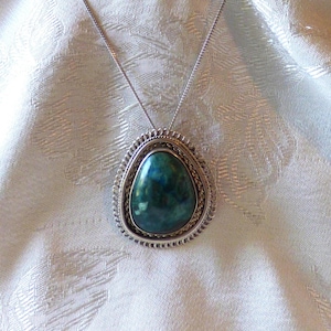 Ensemble de broches avec pendentif en argent sterling et pierre d&#39;Eilat - Israël
