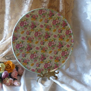 Vintage Royal Tudor Ware -  Barker Bros -  Floral Chintz Cake Plate - scroll down for item details/shipping