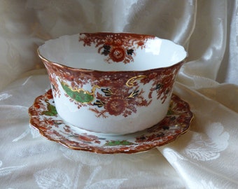 Art Nouveau Imari Berry Bowl with Underplate - 1906
