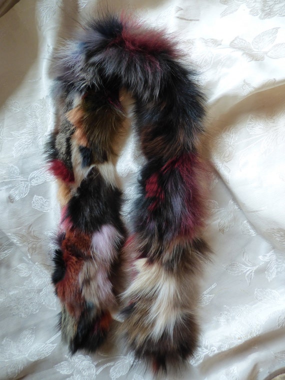 Vintage Mahogany brown rabbit fur stole wrap - We… - image 5