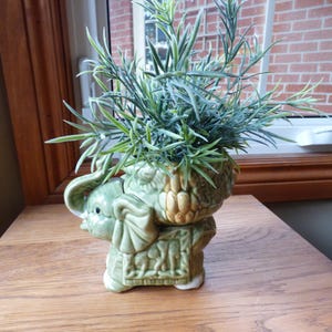 Majolica ceramic Elephant planter  - Sancai Glaze