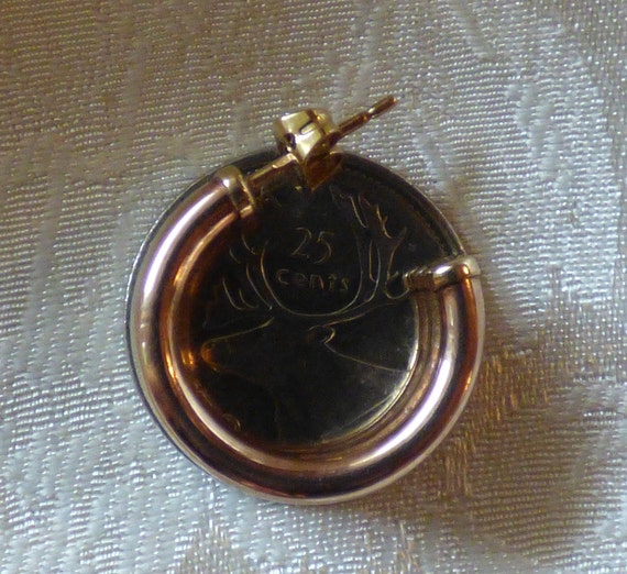 Vintage 375 Gold (9k) German half hoop tri colour… - image 2