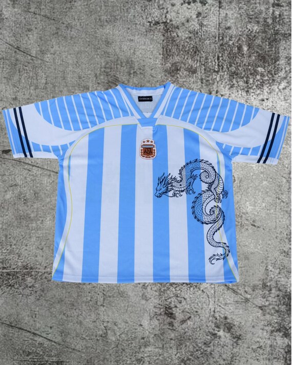 Heavyweight Streetwear Jersey | 250 GSM Bird's-Eye Mesh, Embroidered Crest & Dragon Graphic | Oversized Retro Soccer Football Shirt