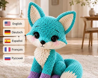 Amigurumi Fox Crochet Pattern, Sitting Woodland Plush Toy (PDF Download)