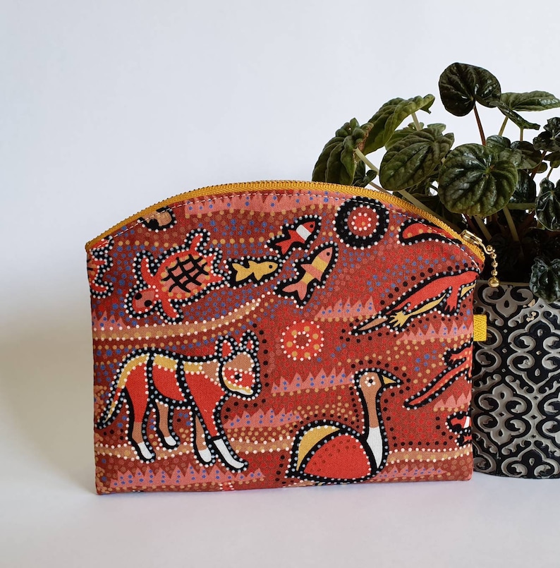 Zipper pouch, Australian native animal pouch, Makeup bag, Bag organizer, Stationary pouch, Travel pouch, Koalas, Kangaroos, Animal Lover image 2