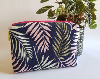 Zipper Pouch, Make Up Pouch, Toiletry Pouch, Gift for Woman, Gift for Girl, Pouch for Woman, Fern Pattern, Travel Pouch, Cosmetic Bag