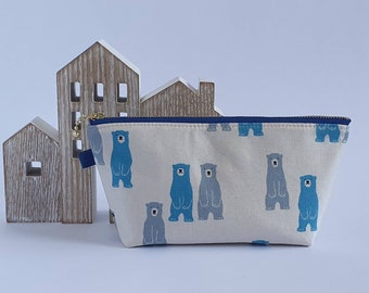 Bears Pouch, Happy Bears Pouch, Makeup Pouch, Bag Organizer, Whimsical Pouch, Cosmetic Purse, Toiletry Pouch, Stationary Pouch