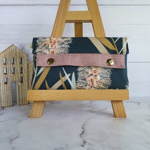 Minimalist Wallet, Coin Purse, Card Holder, Australian Native Plant, Cotton Canvas Wallet, Floral Print,