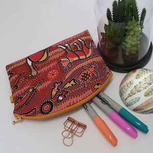 Zipper pouch, Australian native animal pouch, Makeup bag, Bag organizer, Stationary pouch, Travel pouch, Koalas, Kangaroos, Animal Lover image 3