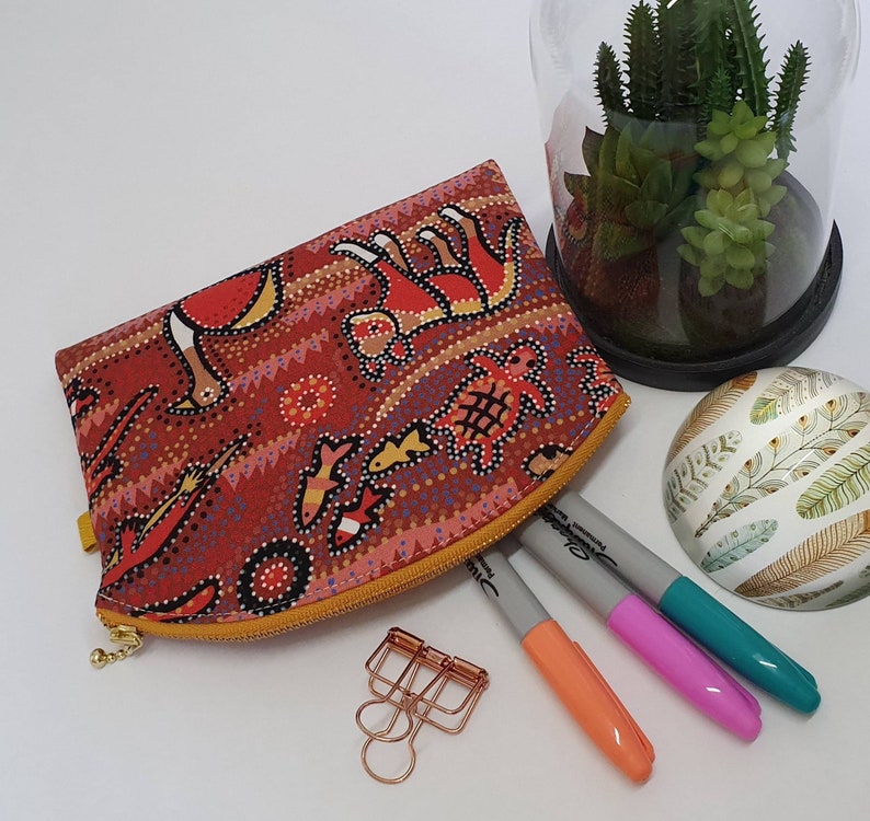 Zipper pouch, Australian native animal pouch, Makeup bag, Bag organizer, Stationary pouch, Travel pouch, Koalas, Kangaroos, Animal Lover image 3