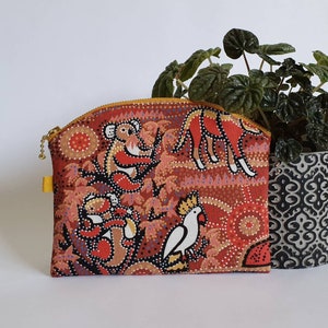 Zipper pouch, Australian native animal pouch, Makeup bag, Bag organizer, Stationary pouch, Travel pouch, Koalas, Kangaroos, Animal Lover image 1