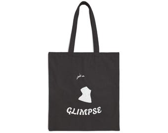 Glimpse silhouette poem Tote Bag | black canvas tote