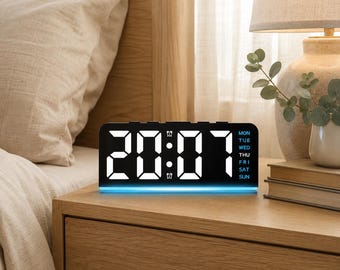 LED Digital Alarm Clock with Temperature Display Snooze Night Light for Bedroom Desk Home