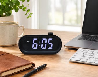 LED Digital Alarm Clock with Night Light Sensor, Adjustable Brightness Bedside Desk Clock