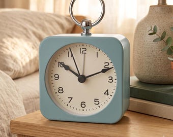 Metal Ring Alarm Clock with Snooze and Backlight for Bedside Table