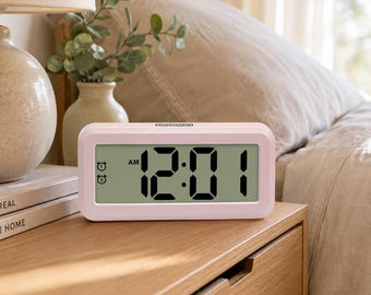 LED Digital Alarm Clock with Snooze, Temperature Display & Date for Bedroom