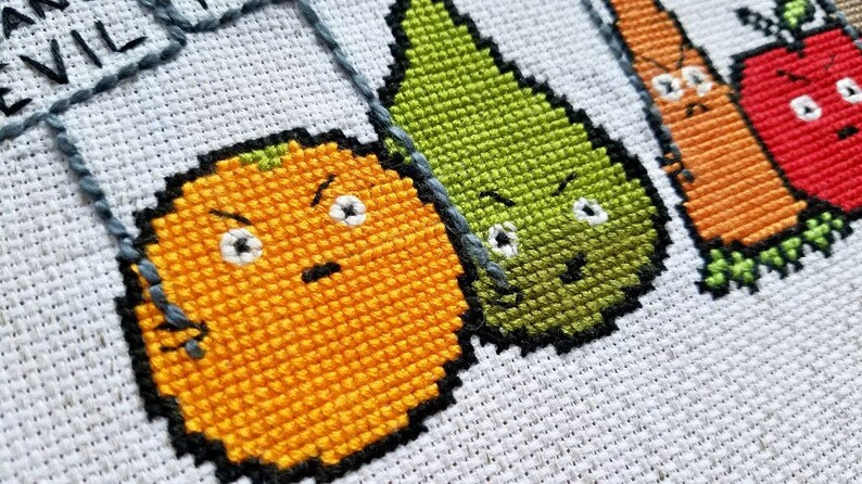 Vegans are EVIL Satirical Cross Stitch