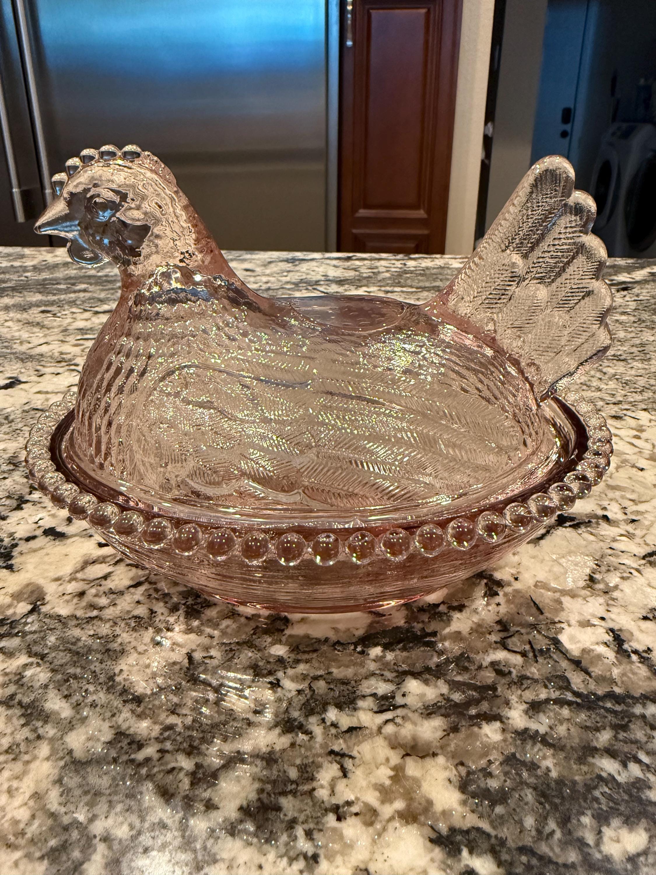 Glass hen on nest - Etsy 日本