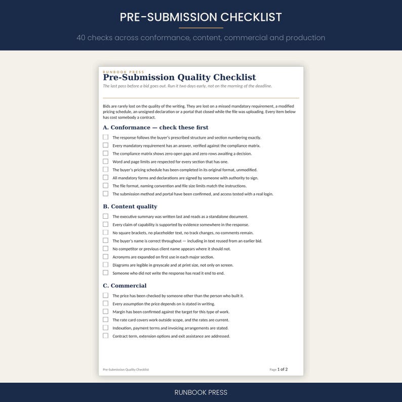 RFP Response Kit & Proposal Template | Presales Answer Library | Bid No Bid Scorecard | Compliance Matrix | Word Excel PDF Download image 7