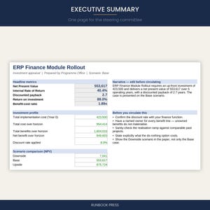 Business Case & ROI-Rechner (Excel-Vorlage) | Kapitalwert- und interner Zinsfuß (NPV/IRR)-Amortisationsrechnung | Projektinvestitionsbewertung (Tabellenkalkulation) | Sofort-Download Bild 6