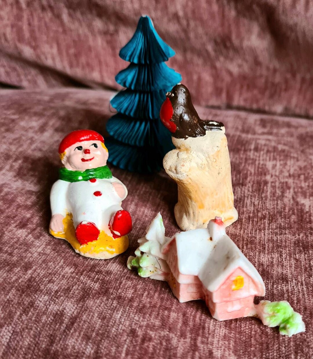 Vintage Christmas Cake Decorations X 3 1950s & 60s - Etsy UK