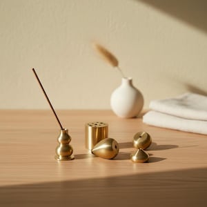 Solid Brass Incense Holder, Water Drop Incense Burner, Minimalist Zen Decor, Meditation Altar, Yoga, Tea Room & Spiritual Home Decor