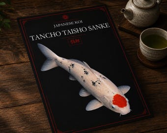 Tancho Taisho Sanke Koi Print, Japanese Fish Wall Art (Digital Download)