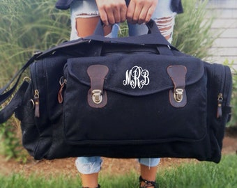 Monogram Weekender Bag Duffel Bag Overnight Bag Personalized Luggage Canvas Weekender Bag Canvas Bag Duffle Bag Weekend Bag Travel Bag