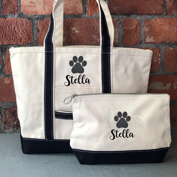 Canvas Travel Tote For Dog | Dog Tote Bag | New Dog Gift | Pet Gift | Dog Travel Bag | Dog Lovers Gift | Dog Owner Gift | Doggy Day Care Bag
