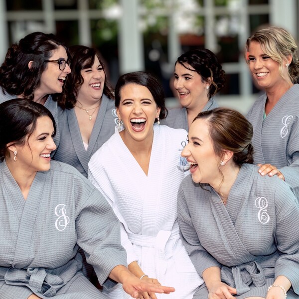 Bridal Party Robes For Bridesmaids, Bachelorette Gifts, Maid Of Honor Gift From Bride, Cotton Robes For Women, Getting Ready Outfits