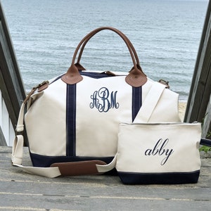 Weekender Bag Women | Duffle Bag For Women | Overnight Bag | Travel Bag | Monogram Duffel Bag | Canvas Weekender Bag