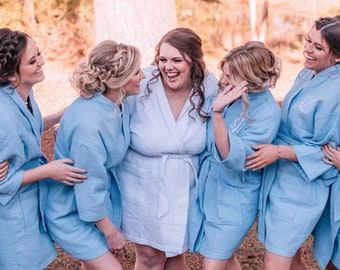 Personalized Bridal Party Robes For Bridesmaids, Bridal Robe Set, Monogram Bridesmaid Gift, Bridesmaid Robes Cotton, Bachelorette Gift