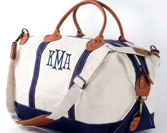 monogrammed weekender travel bag