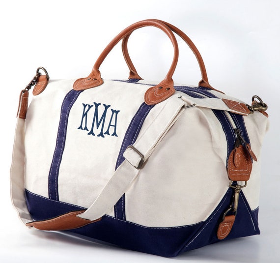 Personalized Canvas Weekender Bag Monogram Canvas Overnight 