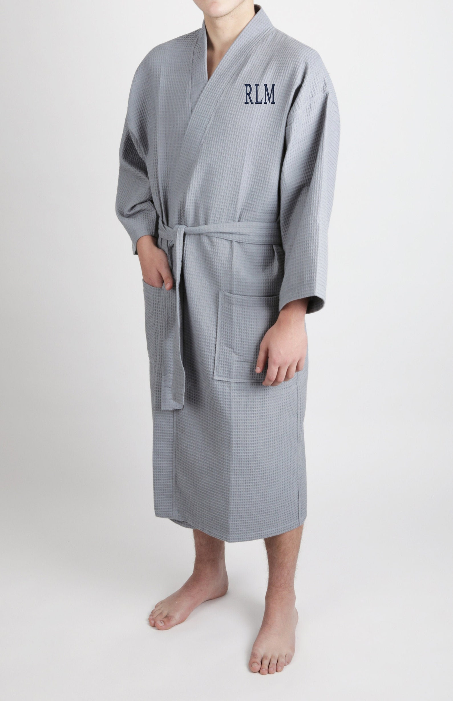 Monogram Mens Robes Groomsmen Robe Mens Bathrobe Mens Cotton Etsy