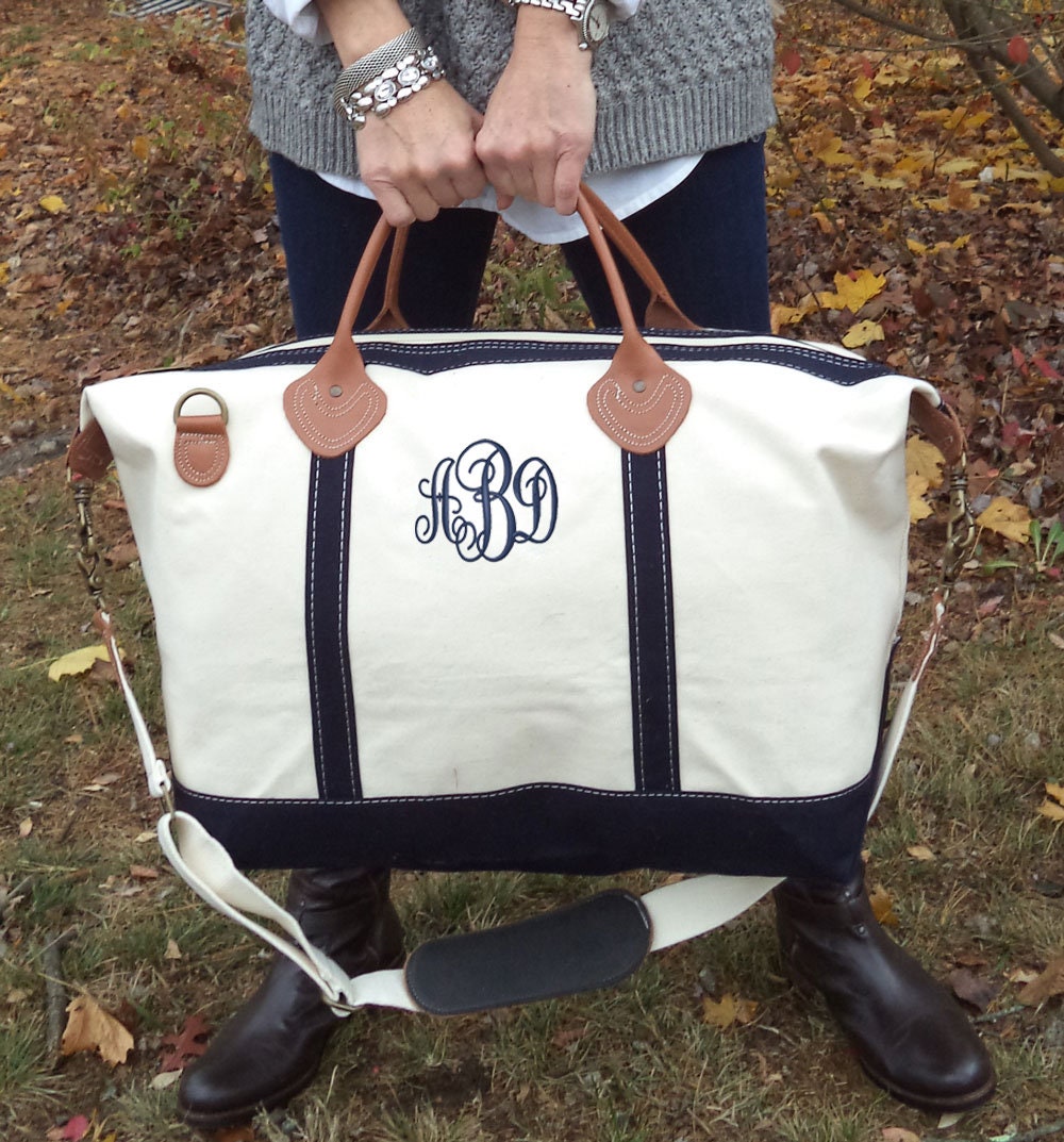 Customize Monogrammed Leather and Canvas Duffle Bag, Personalized Weekender  Tote Bag, Leather Duffel Bag, Christmas Travel Bags _ - AliExpress Mobile
