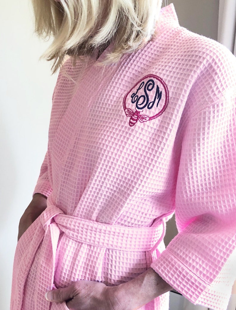 Waffle Weave Robes Bridesmaid Gift Kimono Robes Personalized Bridesmaid Robes Bridal Party Robe Waffle Robes for Bridesmaids Monogram Robes