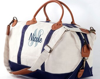 Overnight Bag Monogram Duffle Bag Weekender Bag Women Monogram Travel Bag Personalized Luggage  Canvas Weekender Bag Canvas Bags
