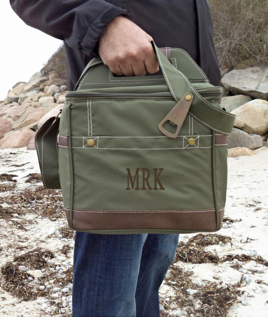 Monogram Beer Tote Groomsman Gift Soft Sided Cooler Craft Beer Cooler…