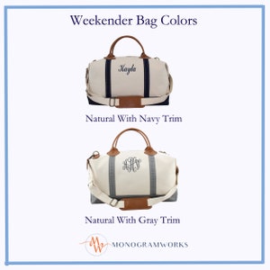 Weekender Bag Women Duffle Bag For Women Overnight Bag Travel Bag Monogram Duffel Bag Canvas Weekender Bag image 3