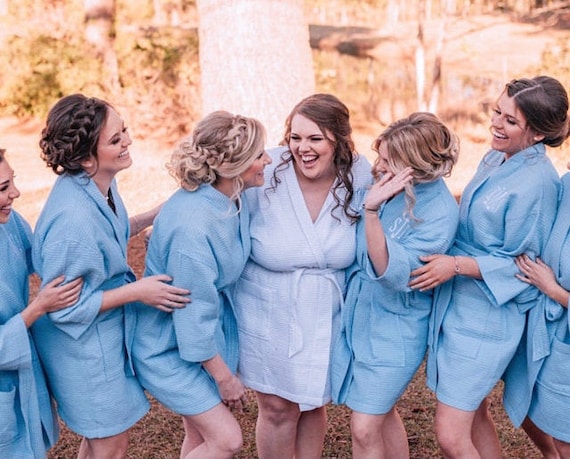 Dusty Blue Bridesmaid Robes, Personalized Robes, Bridesmaid Gift,  Bridesmaids Robes, Bridesmaid Proposal, Custom Bridal Robes 